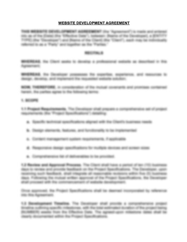 Website Development Agreement