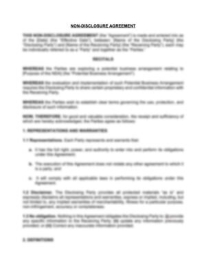 Non-Disclosure Agreement (NDA)